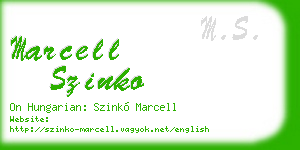 marcell szinko business card